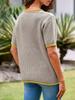 Women's Color Block Puff Sleeve Knit Sweater Crew Neck Ribbed Going Out Top