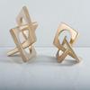 Versatile Abstract Geometric Distortion Ornament Craft Desk Decoration Golden Square Collar Artwork Statue Room Aesthetics Decor