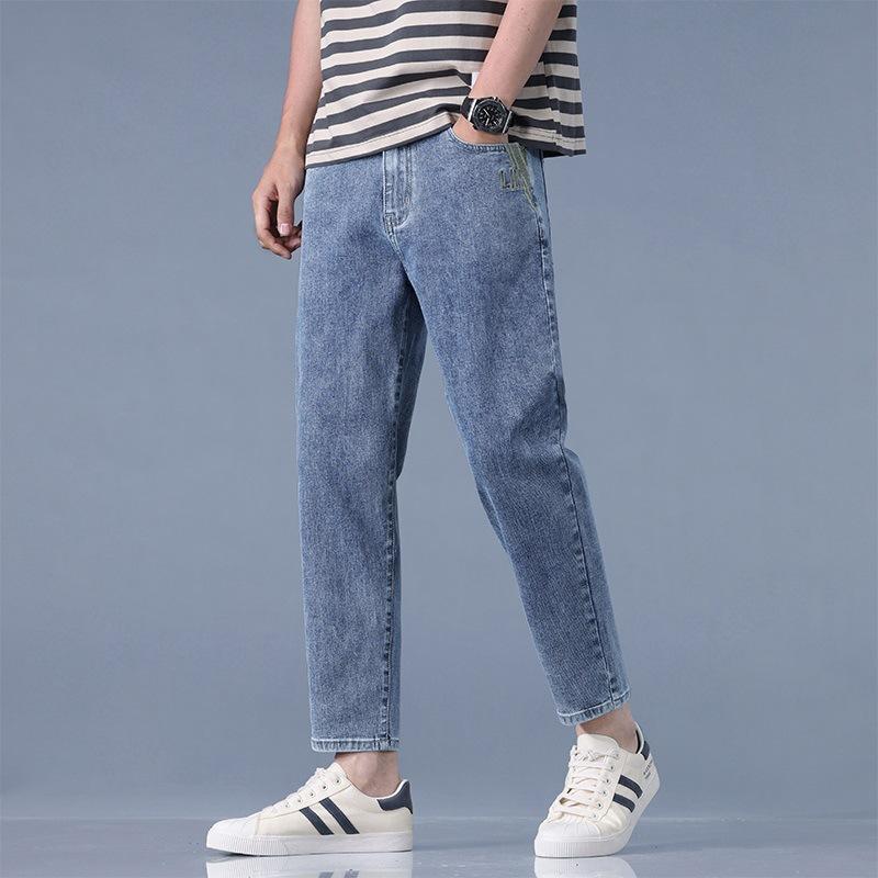 

Новые мужские брюки на весну и лето, облегающие и тонкие брюки с маленькими штанинами, джинсы в корейском стиле 36