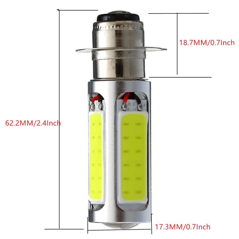 1X White Cob Led Motor Bike/Atv Headlight Bulb Fog Light H6M Px15D P15D25-1 E401401