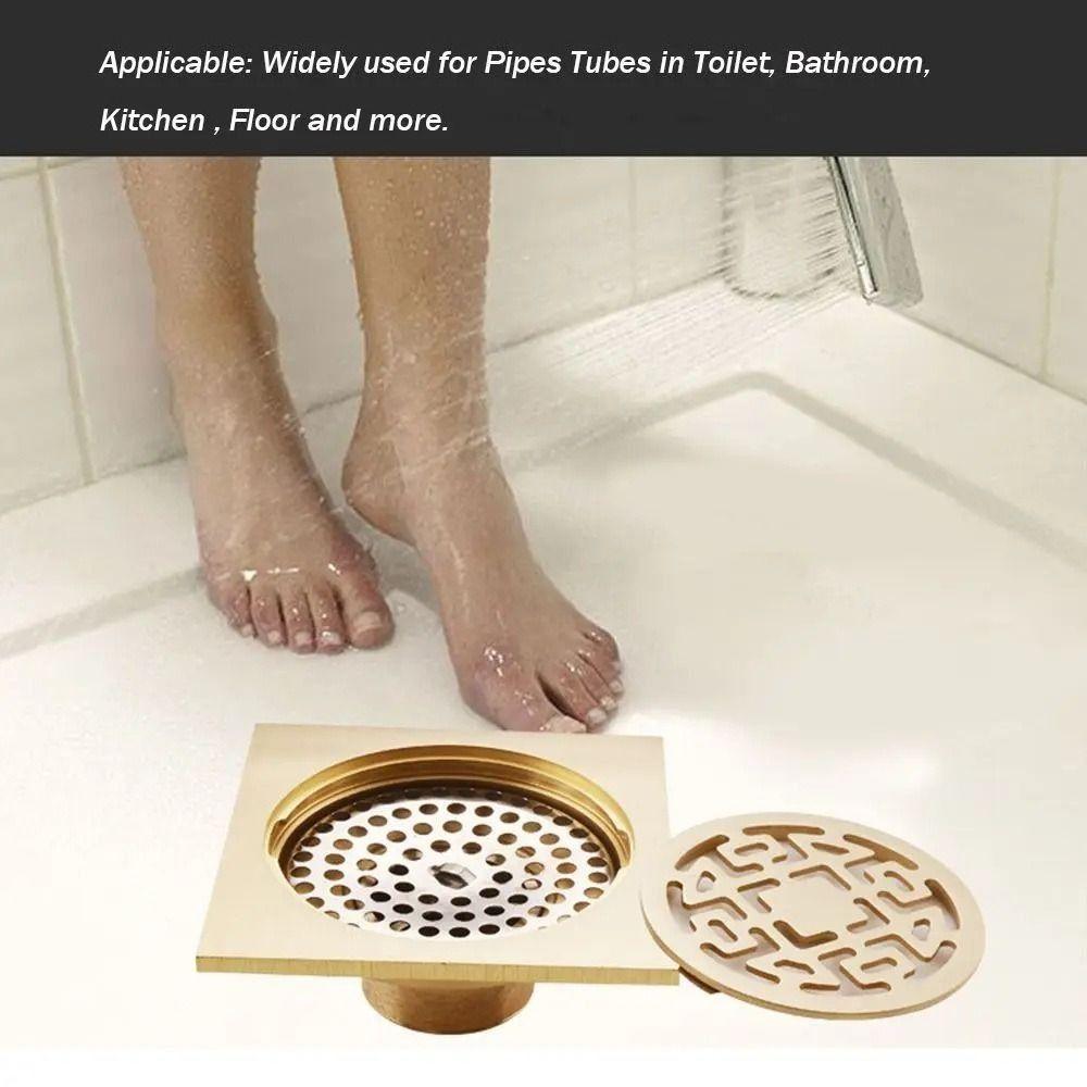 Anti-odor Square Shower Drain Removable Floor Hair Catcher Convenient Floor Drains  Kitchen