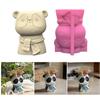 Panda Gypsum Flower Pots Silicone Resin Mold Epoxy Resin Castings Molds Succulent Vase Cement Mold Candle Holder Molds