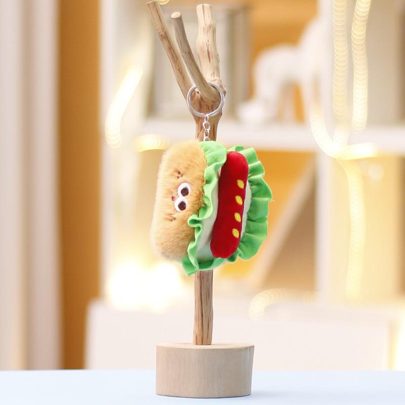 Chicken Burger Fries Leg Cake Keychain Backpack Pendant Decorated Doll Plush