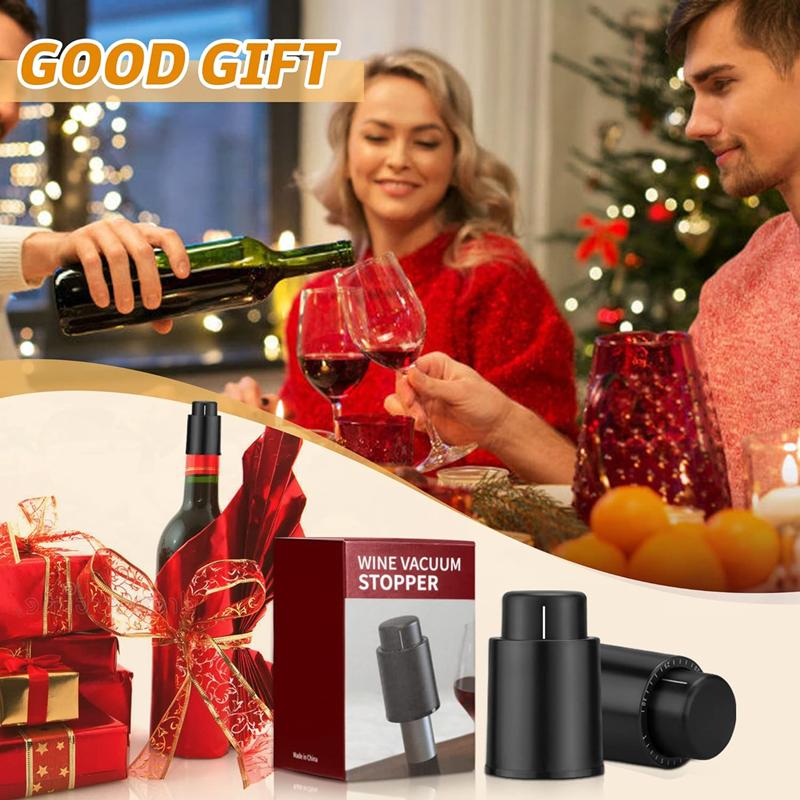 New Vacuum Wine Bottle Stopper Sealed Storage Vacuum Memory Wine Stoppers Push Style Bar Tools Barware Red Wine Cork Keep Fresh