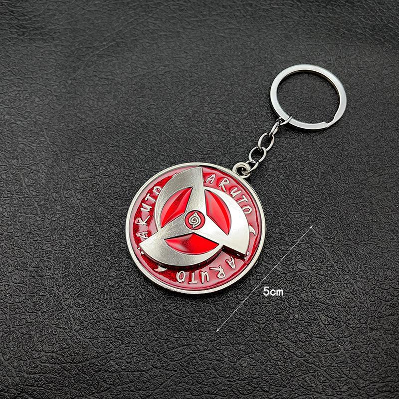 

Naruto Sharingan anime cute keychain peripheral three magma marleidoscope logo rotatable pendant keyring cartoon Lightweight Carry Portable Mini