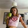 Pink Sweet Heart Cotton T Shirt Women Tops Tees Print T-shirt Summer Crop Short Sleeve Clothes