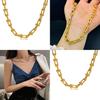 Collier Élégant en Forme de U Pour Couples Façonné en Acier Titane de Haute Qualité avec Placage Or et Design Géométrique Pour un Style Contemporain