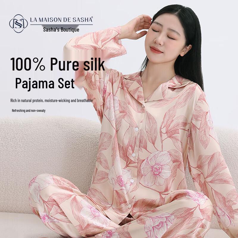 

Shasha Shangpin Women s 100% Silk Pajama Set