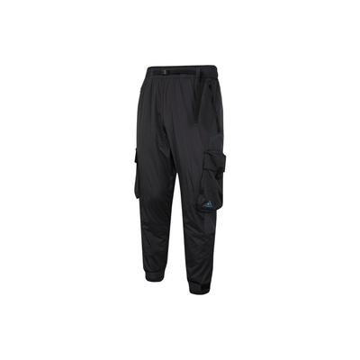 Unifarbene Jogginghose mit Logo-Print, mehreren Taschen und Kordelzug für Herren, Unterteile, Schwarz IC9250
