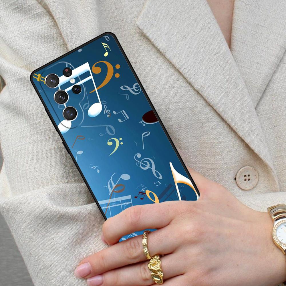 Music Notes PRINT Cell Phone Case for Samsung Galaxy S26 Ultra S25 S24 S23 S22 S21 S20 Note10 Cover Galaxy S20 5G