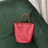 Retro Genuine Leather Bucket Handbag: Women's Vegetable-Tanned Cowhide Shoulder Bag with Large Capacity