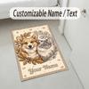 Cosmic Tree Theme Soft Crystal Velvet Rug Custom Name & Text Print Non Slip Floor Rug for Bedroom Living Room
