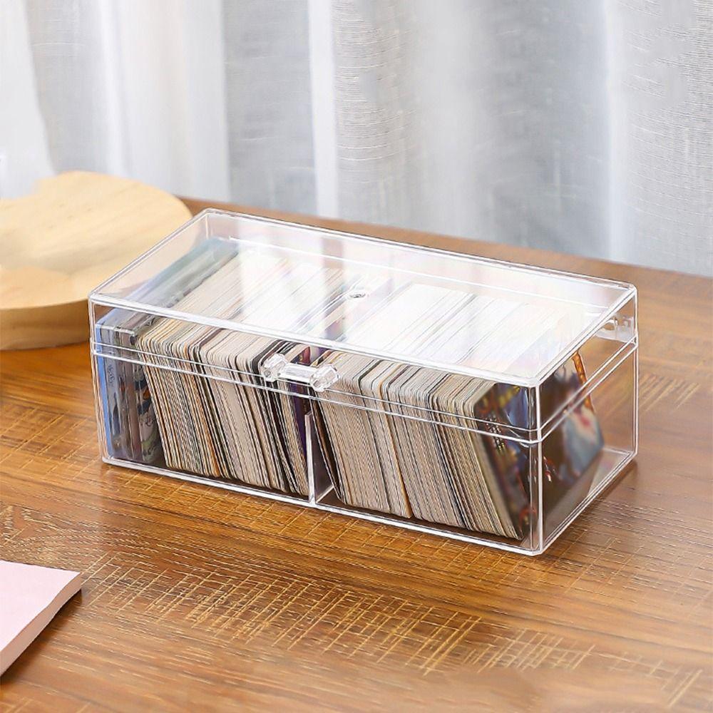 Pudełko do przechowywania kart ze zdjęciami o dużej pojemności Akrylowy pojemnik z pokrywką Prezentacja zdjęć