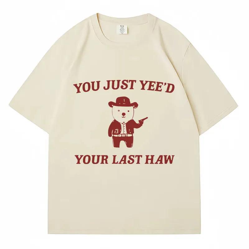 

Tummy Ache Survivor Bear Graphic T Shirts Men Women Fashion-shirt Casual Kawaii T-Shirt Y2k Streetwear 4XL