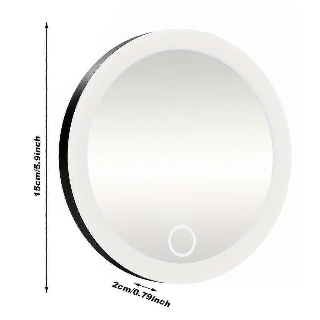 Portable Rechargeable Magnifying Mirror with 3-Color LED Light Suction Cup base of operations Dimmable Ideal for Travel and Makeup Use Men Women