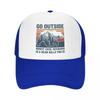 Custom Go Outside Worst Case Scenario A Bear Kills You Trucker Hat Adult Adjustable Baseball Cap Unisex Women Sports Dad Hat