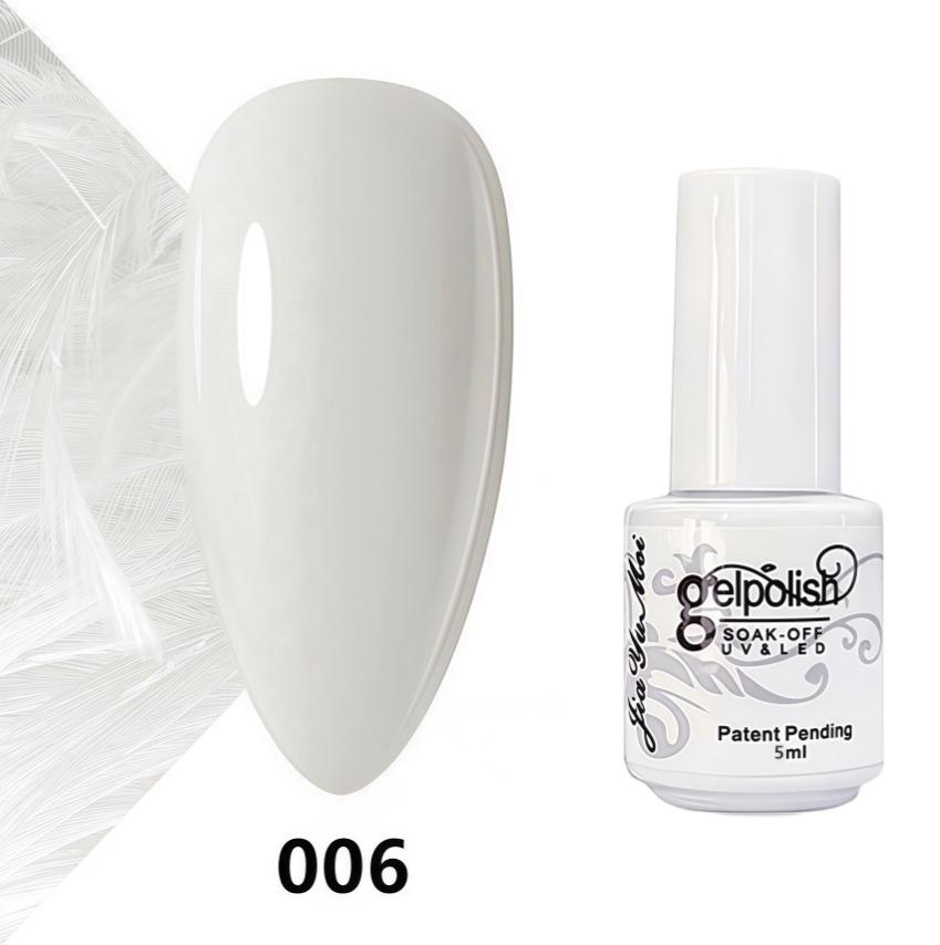 GELPOLISH Nail Art Set: Base, Top Coat, Transparent & White Gel Polishes