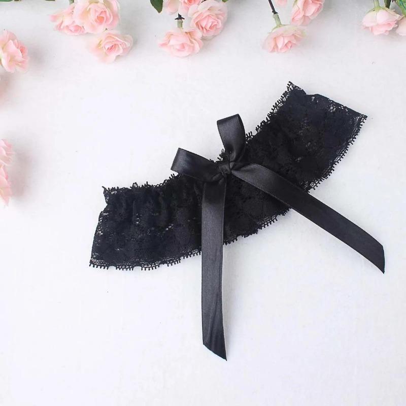 Wedding Garter Lace Floral Sexy Leg Garter Belt White Bowknot Bridal Lingerie Lace Leg Ring Loop Party Cosplay Suspender