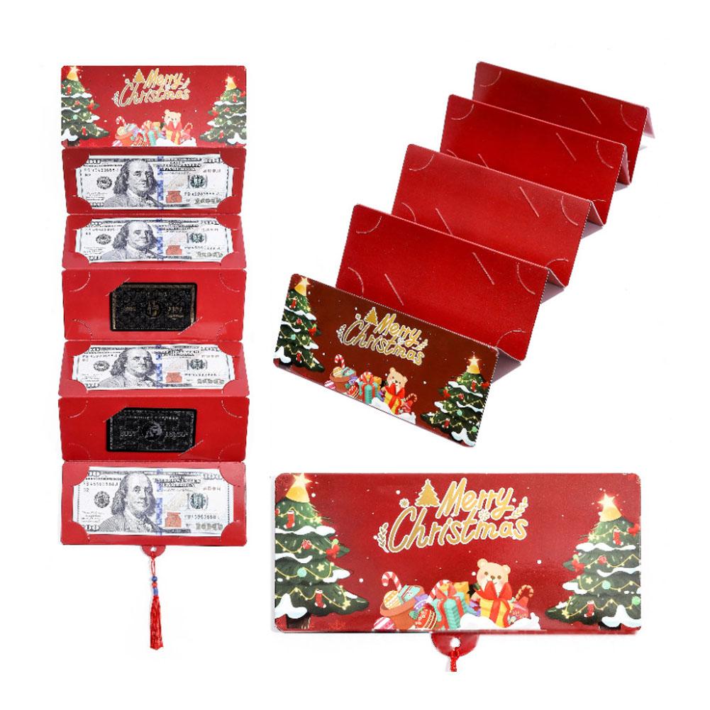 

Christmas Money Holders for Cash, Christmas Cash Envelope With 6 Slots,Surprise Card Holder for Xmas DIY Holiday Money Gift Card красный