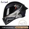 Unisex Carbon Fiber Full-Face Motorcycle Helmet with Bluetooth & Anti-Fog, 3C Certified for All Seasons
