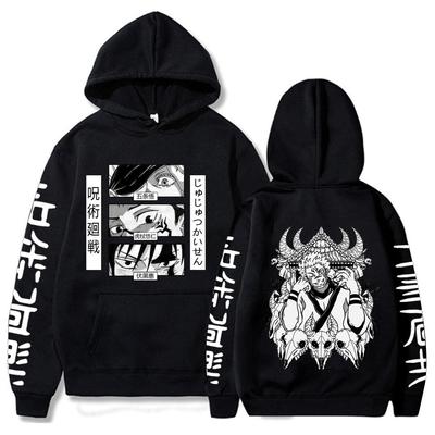 Hot Sale Anime Jujutsu Kaisen Hoodie Manga Eyes Graphic Hoodies Vintage Oversized Long Sleeves Soft Cotton Men Women Clothes