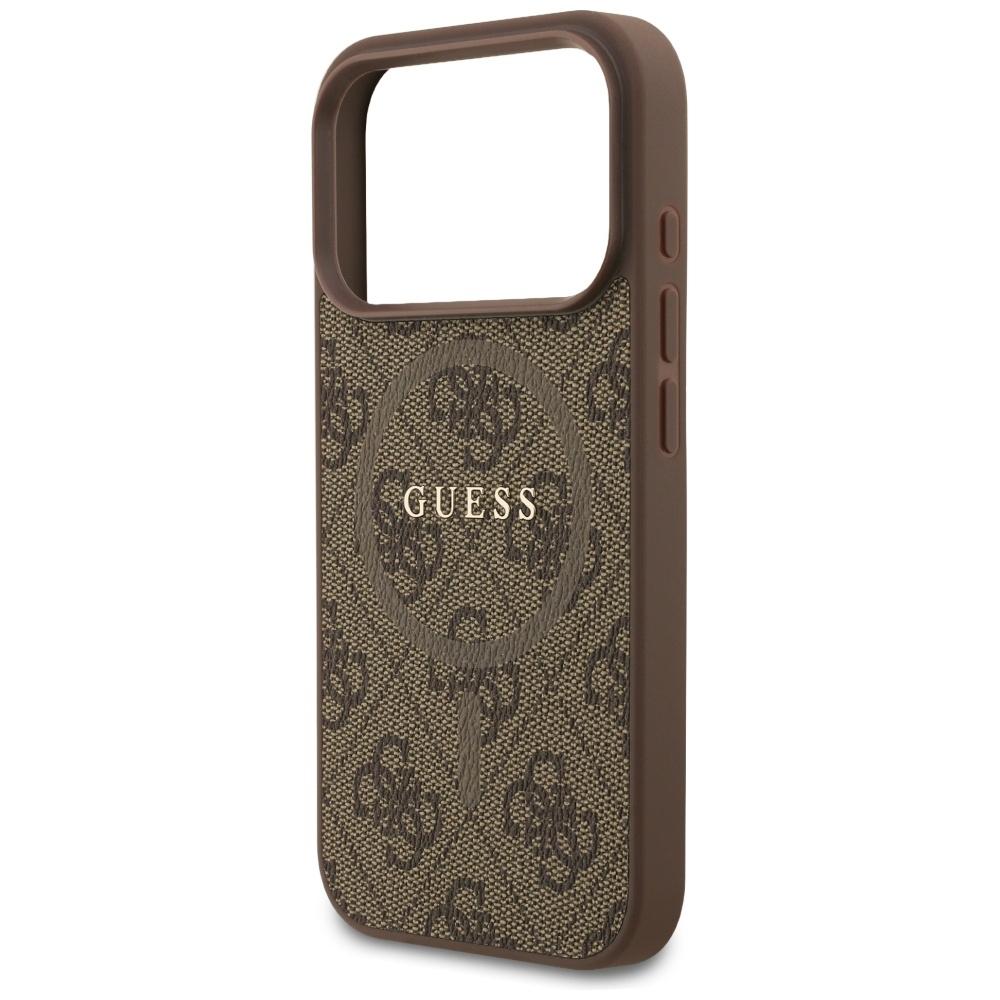 Guess 4G Ring Classic Logo MagSafe Case for iPhone 17 Pro Brown