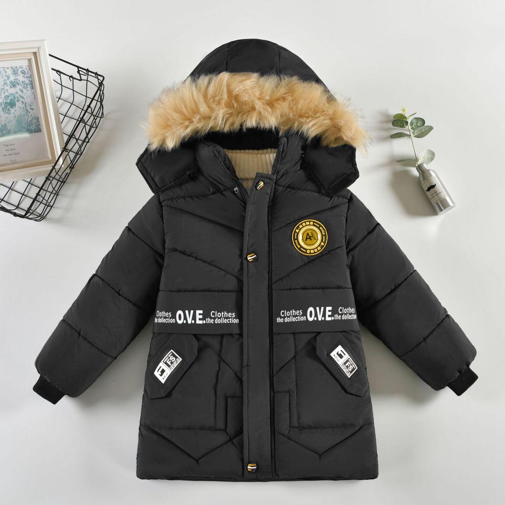 Vestiti Invernali per Bambini Piccoli e Medi Giacca Imbottita alla Moda Ispessita per Ragazzi Giacca Invernale di Media Lunghezza Giacca Imbottita Calda