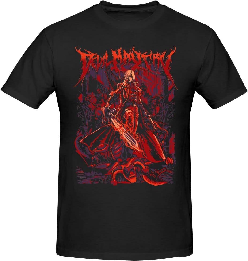 Devil Dante Vergil Bayonetta T Shirt Cotton Crewneck Custom Short Sleeve Men T Shirt S чёрный