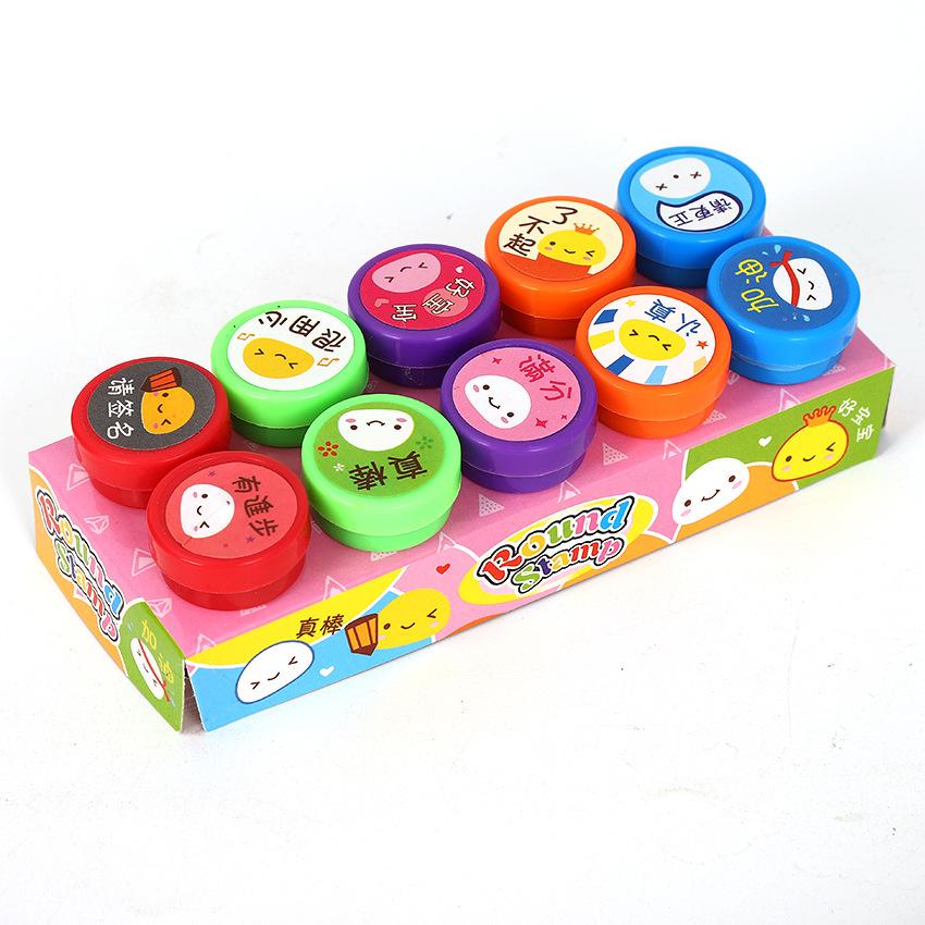 10pcs Kids Assorted Self-Ink Stamps for Birthday Party Favor Carnival Prizes School Stampers Halloween Christmas Zoo sellos