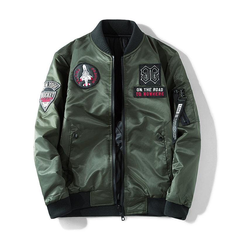 Tuta da volo in cotone reversibile Giacca bomber Cappotto in cotone Spallina Logo aquila Giacca alla moda trendy