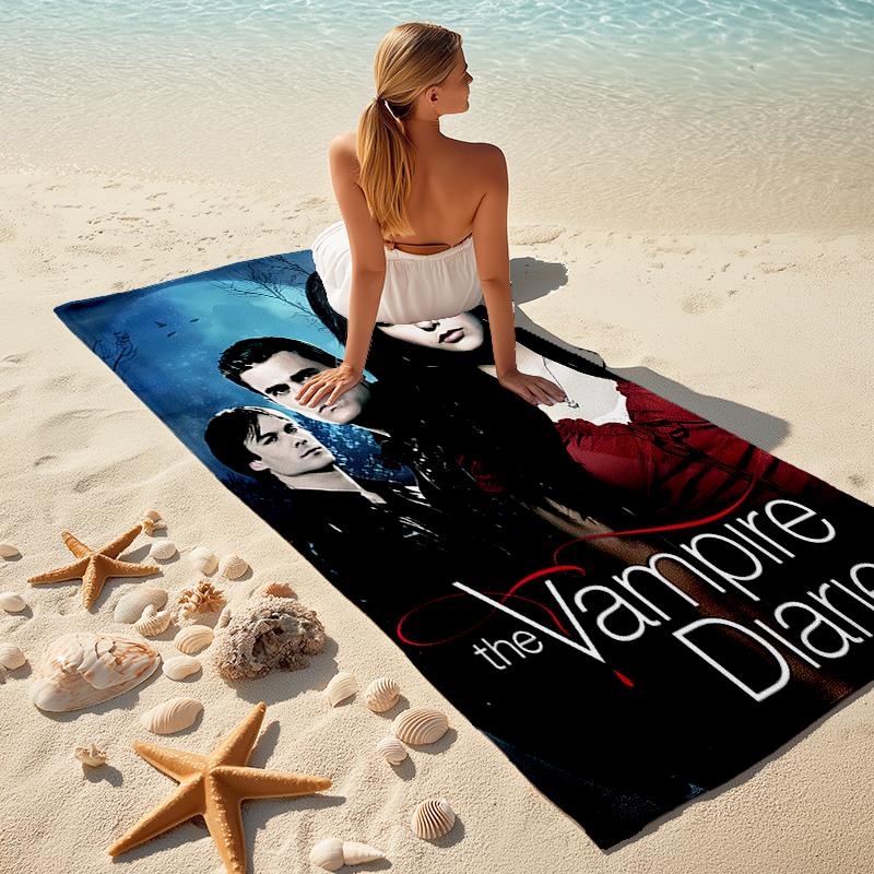1pc The Vampire Diaries1 Beach Towel, Comfortable and Thick, and Swimming/Bath/Picnic/Camping Towel, Suitable for Seaside Beaches