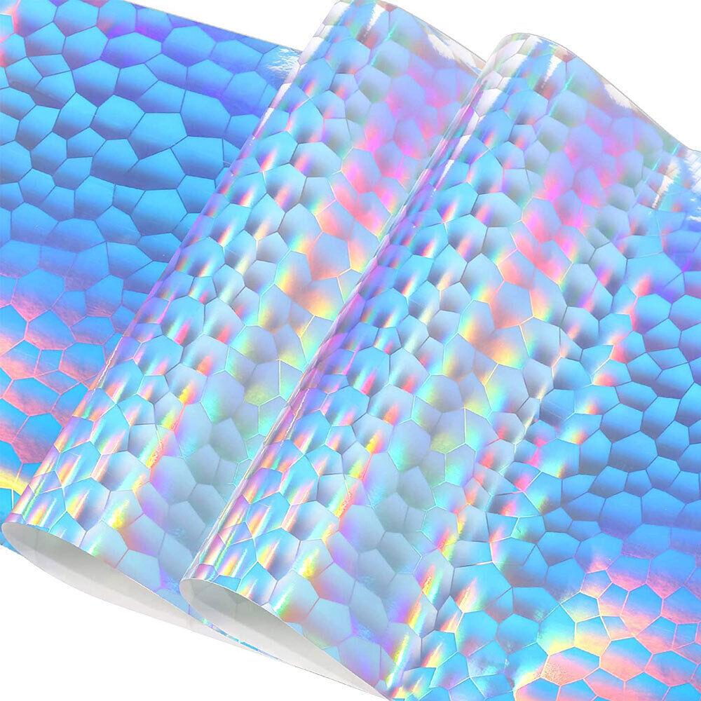 Holographic Gradient Shiny Adhesive Craft Vinyl Leopard Mermaid 5 Assorted Colors for DIY Cutter cut DIY Cups Xmas Decoration