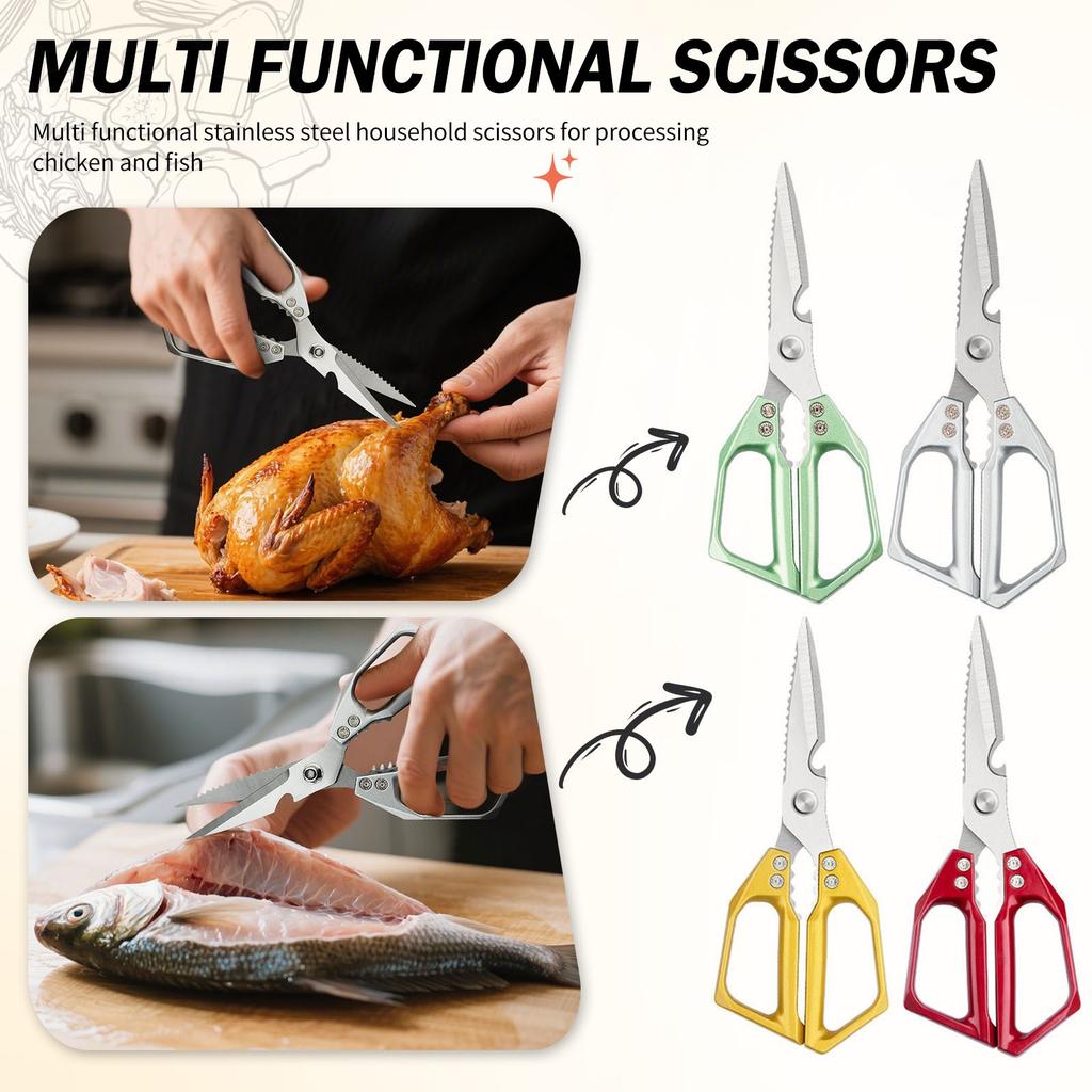Multi-Function Kitchen Scissors Heavy Duty Kitchen Shears,Cutting Food Tools Cooking Shears For Chicken,Meat,Fish,Poultry