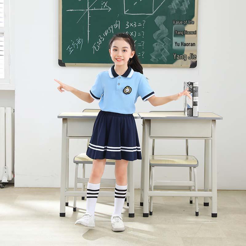 Kids' British-Style Class & Sports Uniform Set – Summer Edition