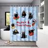 GAE1 Christmas black cat print waterproof shower partition privacy hanging curtain 12 hooks multi size decoration machine wash