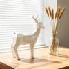 Christmas Reindeer Figurine 3D Printed Standing Deer Statues Small White/Gold Elk Sculpture for Fireplace Entryway Shelves Home Office