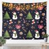 Cute Snowman Tapestry Kids Merry Christmas Wall Art for Bedroom Living Rooms Xmas Snowflake Wall Hanging Blanket Breathable