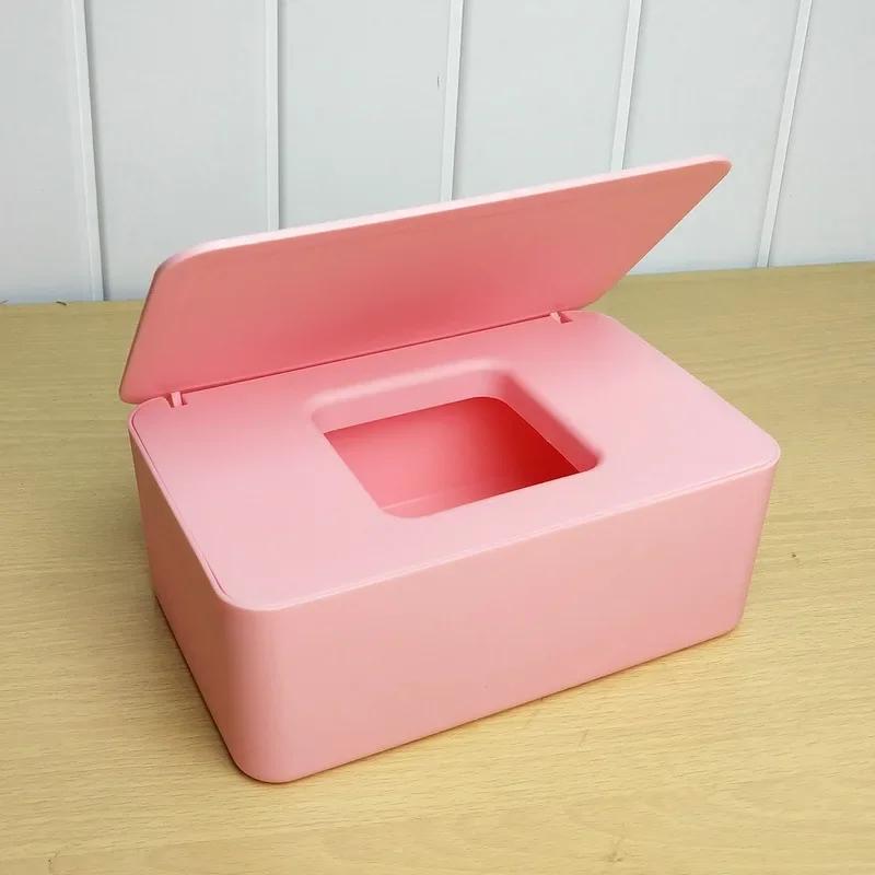 Home Desktop Portable Wet Wipes Dustproof Storage Box with Lid Tissue Dispenser