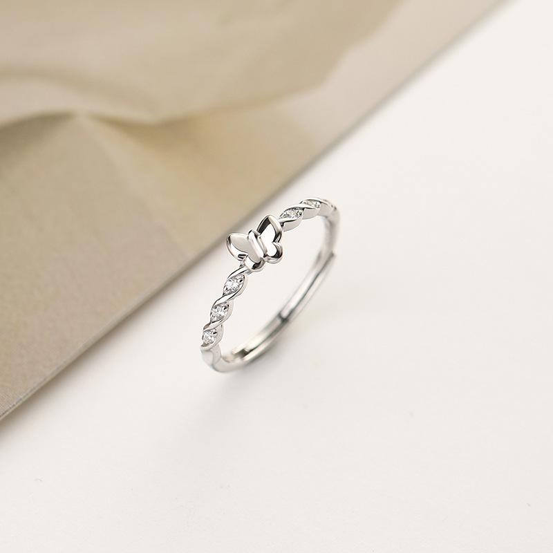 Winding Cross Butterfly Ring Female Niche Design Trendy Cold Wind Personality Love Shape Open Index Finger Ring
