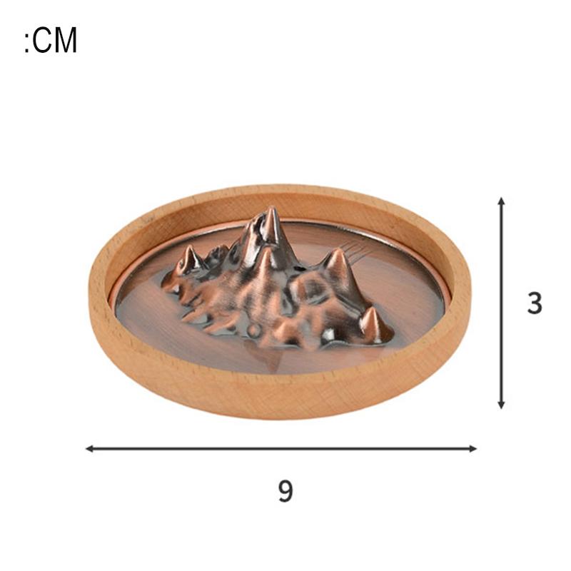 

Vintage Mountain Incense Holder for Sticks Solid Wood Base Antique Incense Burner with Ash Catcher for Home Yoga Meditation