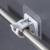 8pcs Adjustable Nail-free Curtain Rod Holder Clamp Hooks Self Adhesive Curtain Hanging Rod Brackets Fixed Hanging Clips