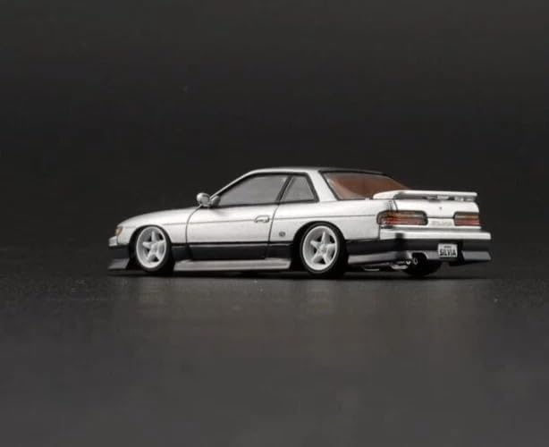 BM CREATIONS 1/64 Nissan Silvia S13 Silver LHD Silvia with Replacement Parts