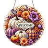 2D Flat Printing, 1pc Aluminum Pumpkin Decorative Plate, Suitable for Thanksgiving Decor, Applicable for Bedroom, Kitchen, Garden, Garage, Park