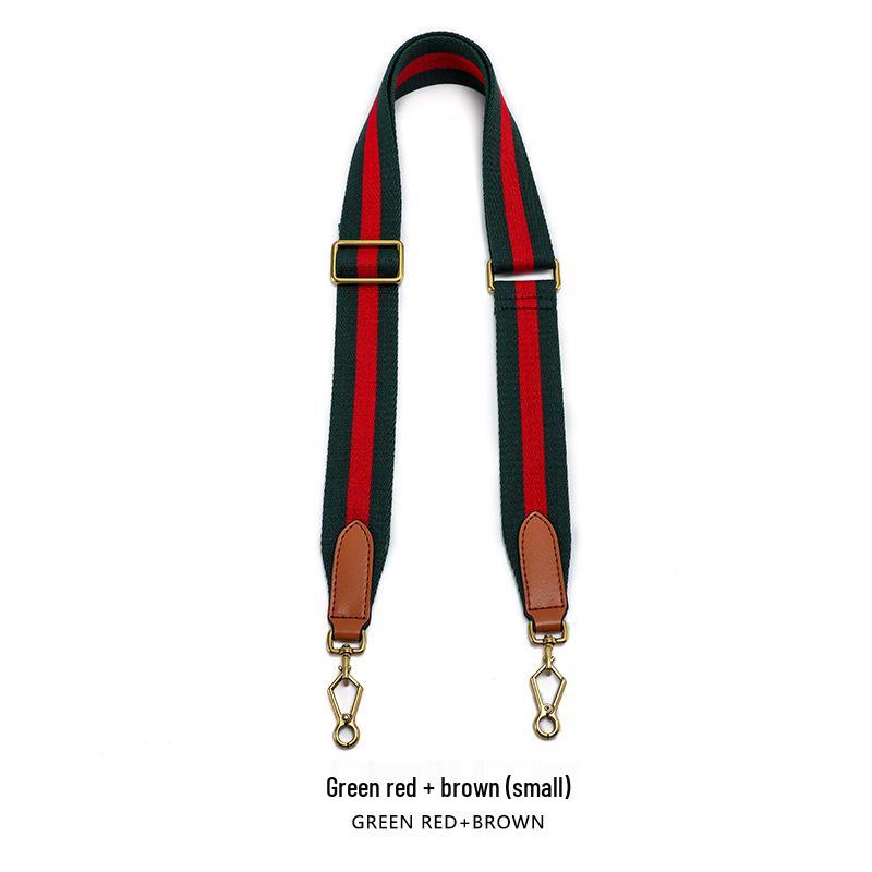 Adjustable 3.8CM Canvas Webbing Crossbody Strap in Green and Red - Single Purchase Replacement for G-Chi F-46 Bags