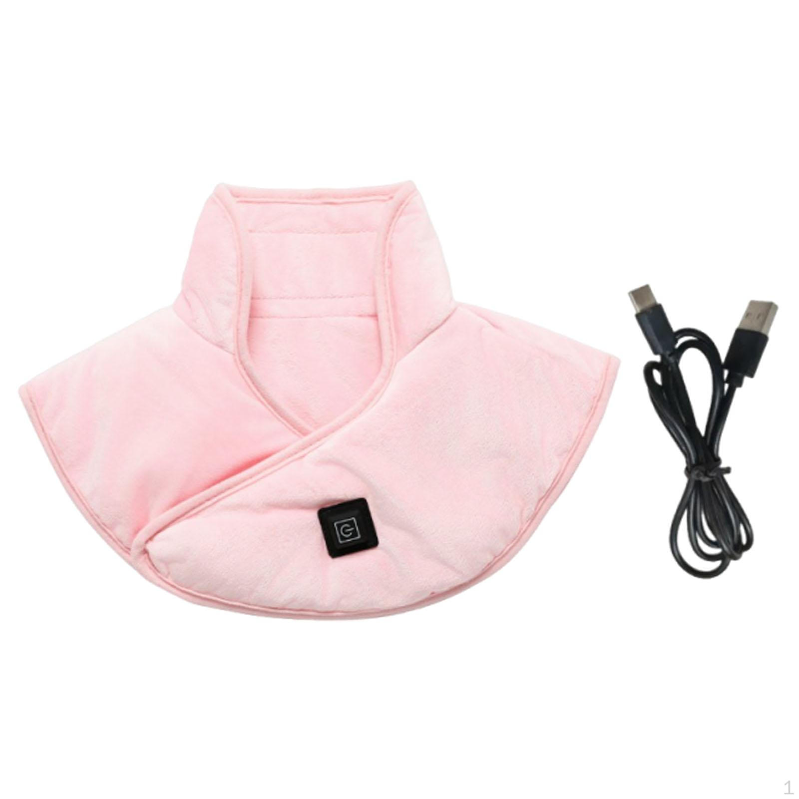 Электрическая грелка для плеч и шеи 42x30см Мягкий USB Перезаряжаемый Подогреваемый Шарф розовый