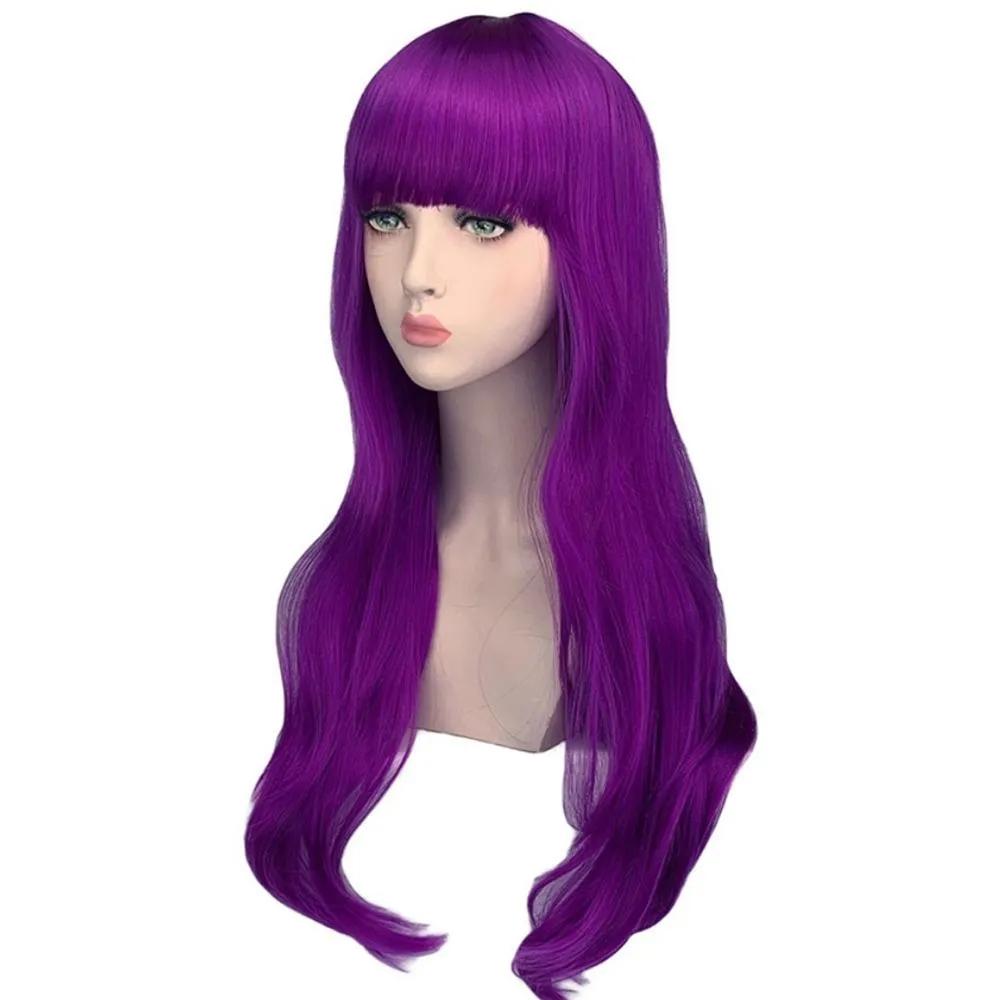 Theater prop wavy long hair wig cosplay makeup wig (purple)