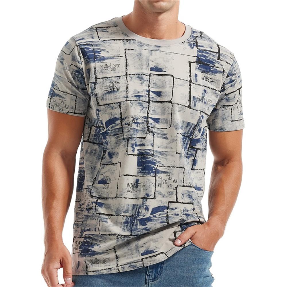 Men's Oversized T Shirts Summer Fashion Simple Color Matching Round Neck T Shirt with Short Sleeves Fashion Outdoor Sports Tops