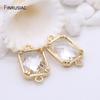 DIY Jewelry Accessories New Korean Style Zircon Connector 14K Gold Plated Beautiful Colors Component For Jewelry Making Supplies