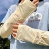 Flower Embroidered Sunscreen Arm Covers Arm Protection Cycling Gloves Long Ice Silk Sleeves  Summer