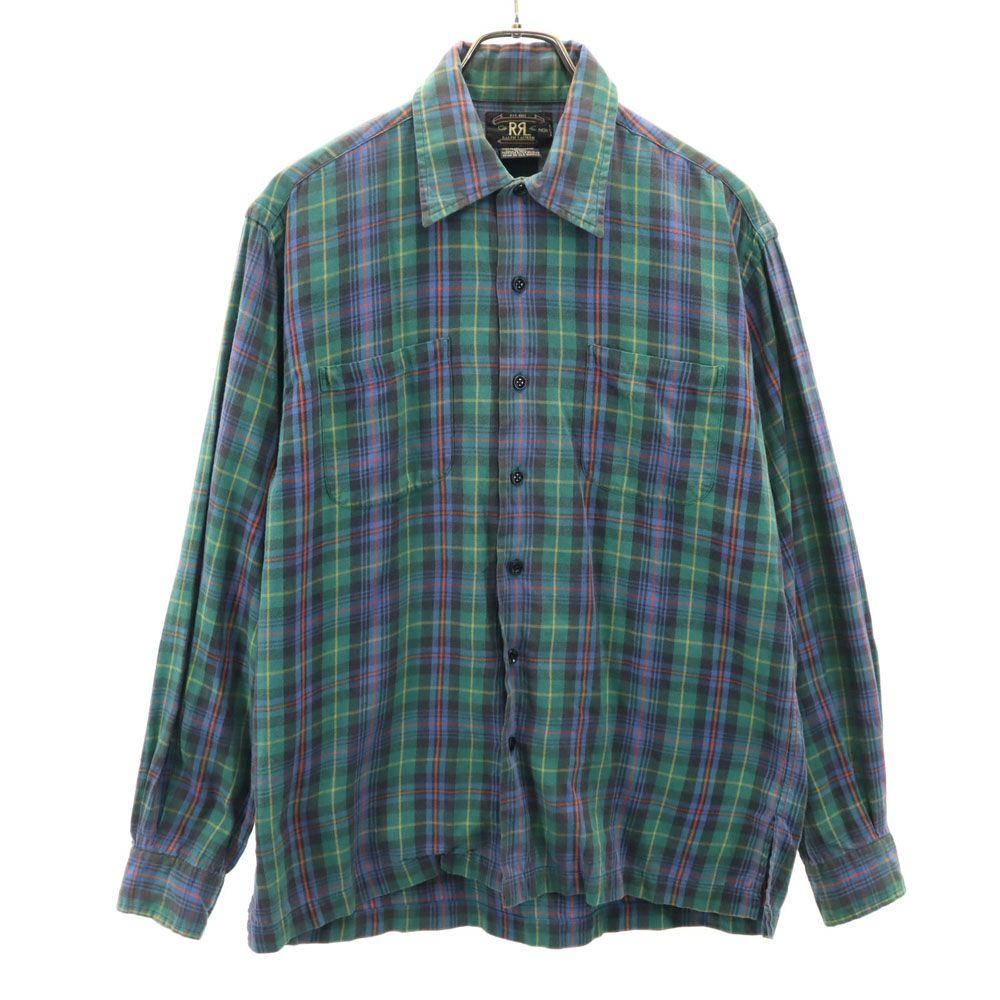 RRL 90s Old Initial Tag Red 3 Stars Long Sleeve Check Shirt RALPH LAUREN Men's Used